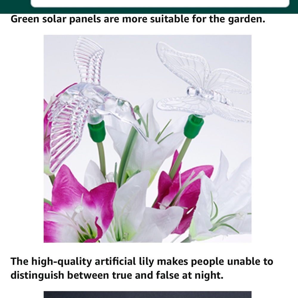 Anpro Outdoor Solar LED 2-pack of 3 Flowers Garden Lights Waterproof - Picture 16 of 16